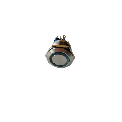 Bouton poussoir inox avec led bleu
