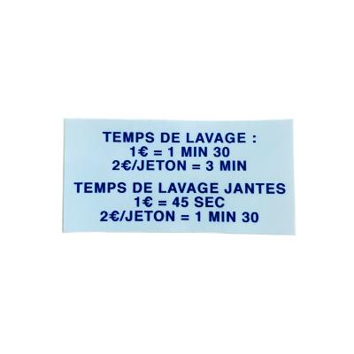 Adhésif  " temps de lavage "